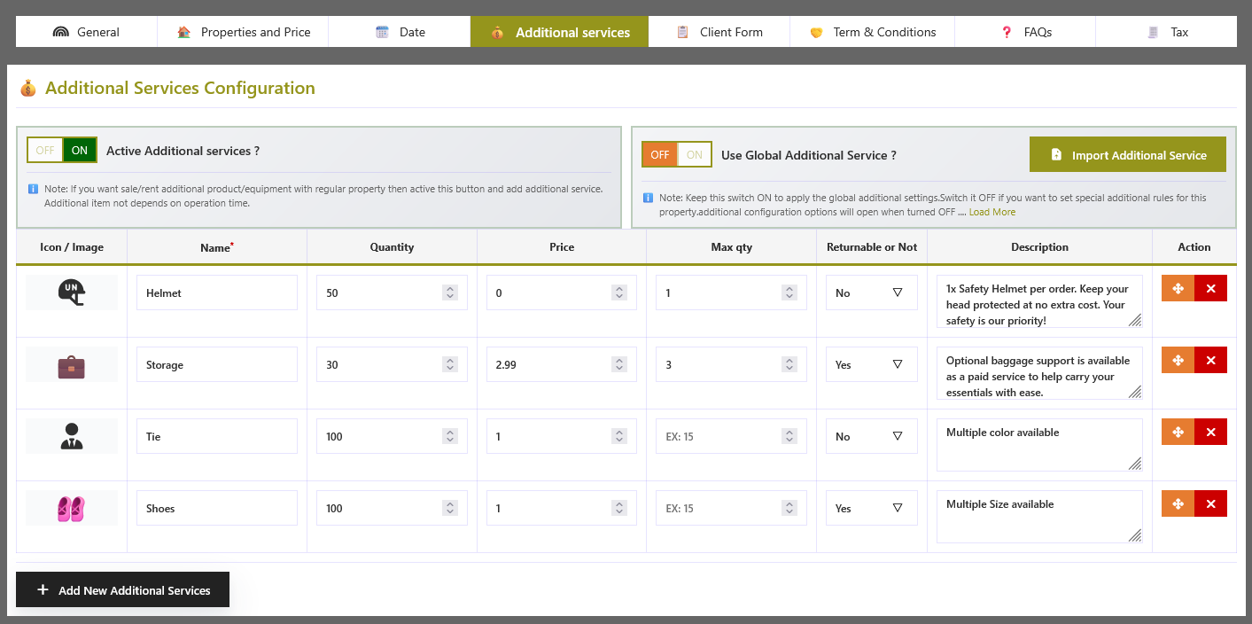 Additional Services Configuration Overview