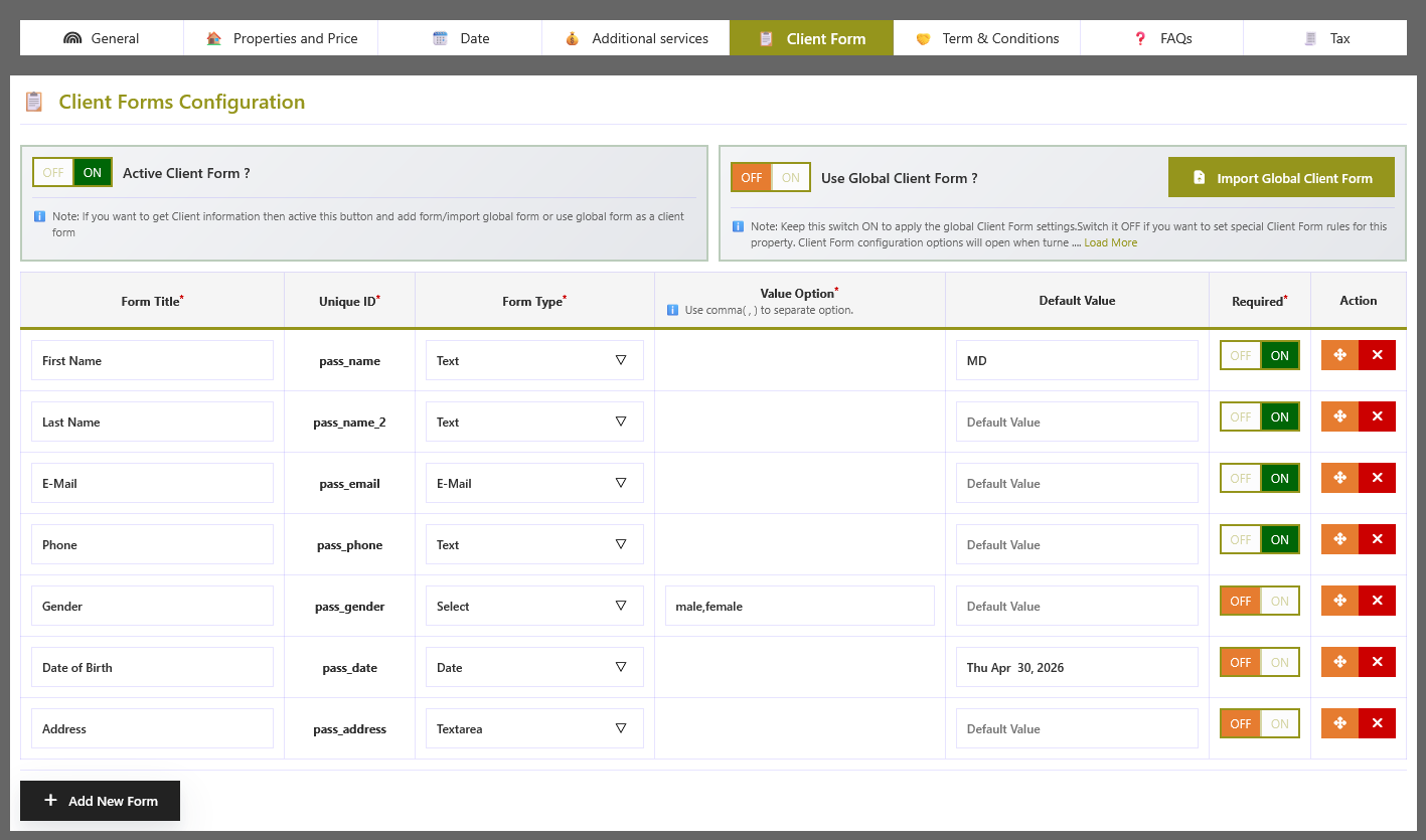 Client Forms Configuration Overview