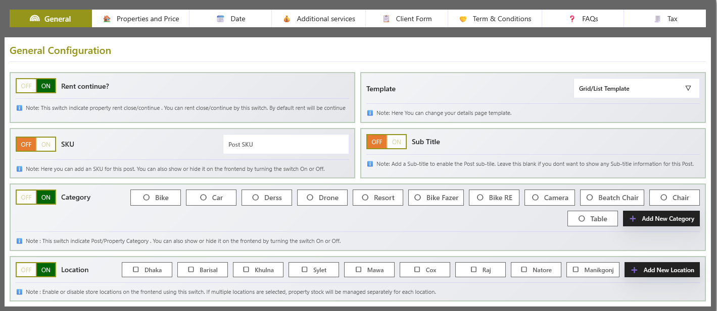 General Configuration Overview
