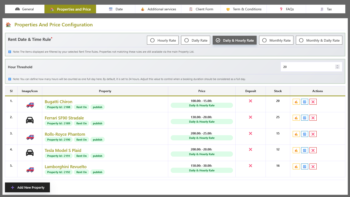 Properties and Price Configuration Overview